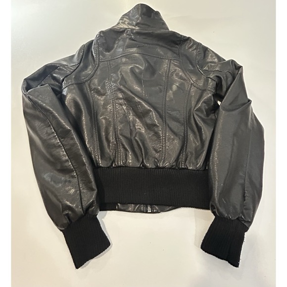 Jacket Women's Y2k Faux Cropped Fitted Size Small - Picture 6 of 9
